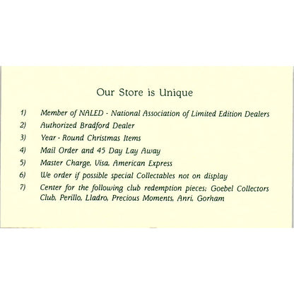 Helene & Wm Dean Rummel's Village Guild Montebello Vintage Business Card SC9-B5