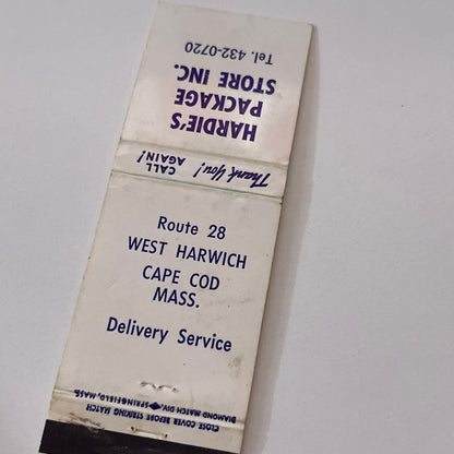 Hardie's Package Store Inc West Harwich Cape Cod MA Matchbook Cover TB6-MB2-1