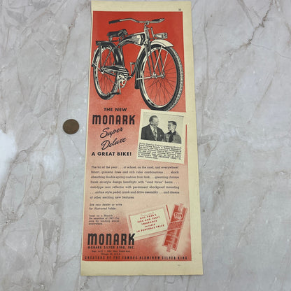 Monark Super Deluxe Bicycle Charles Coburn 4.5x12 Magazine Advertisement FL6-6