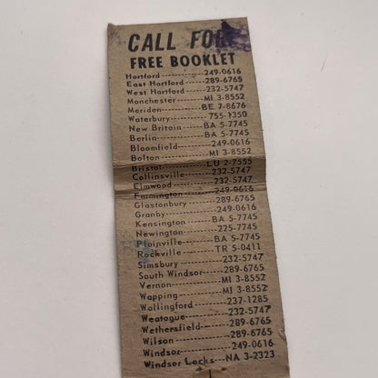 EZ Lern Driving School Connecticut Vintage Matchbook Cover MM2-7