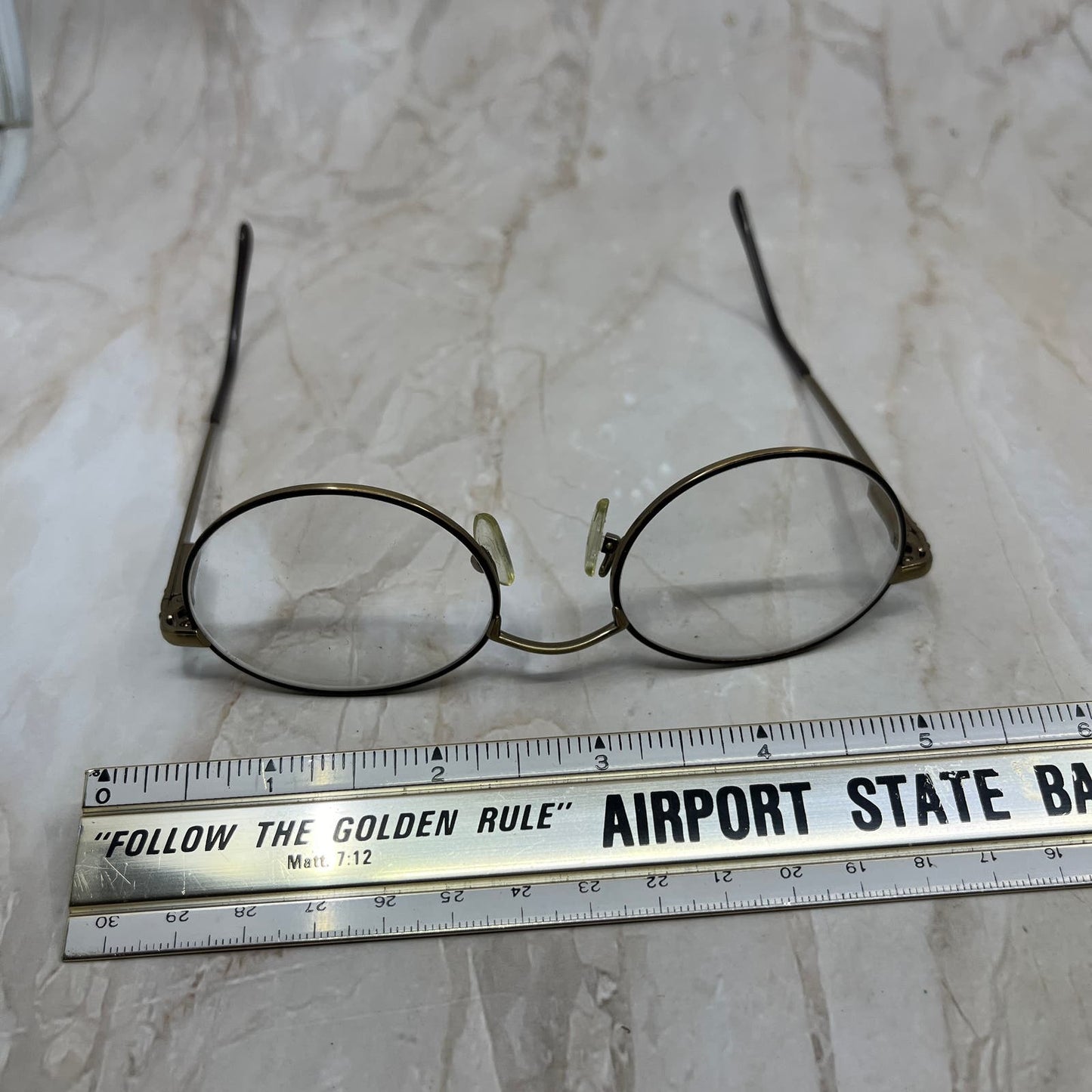 Vintage Oval AOSafety Gold Tone Sunglasses Eyeglasses Frames TE9-G2-9