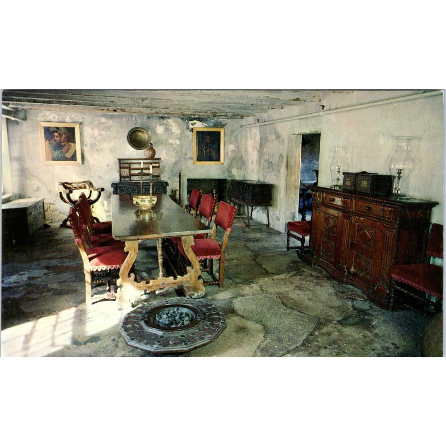 The Dining Room at Oldest House in St. Augustine FL Vintage Postcard PD1