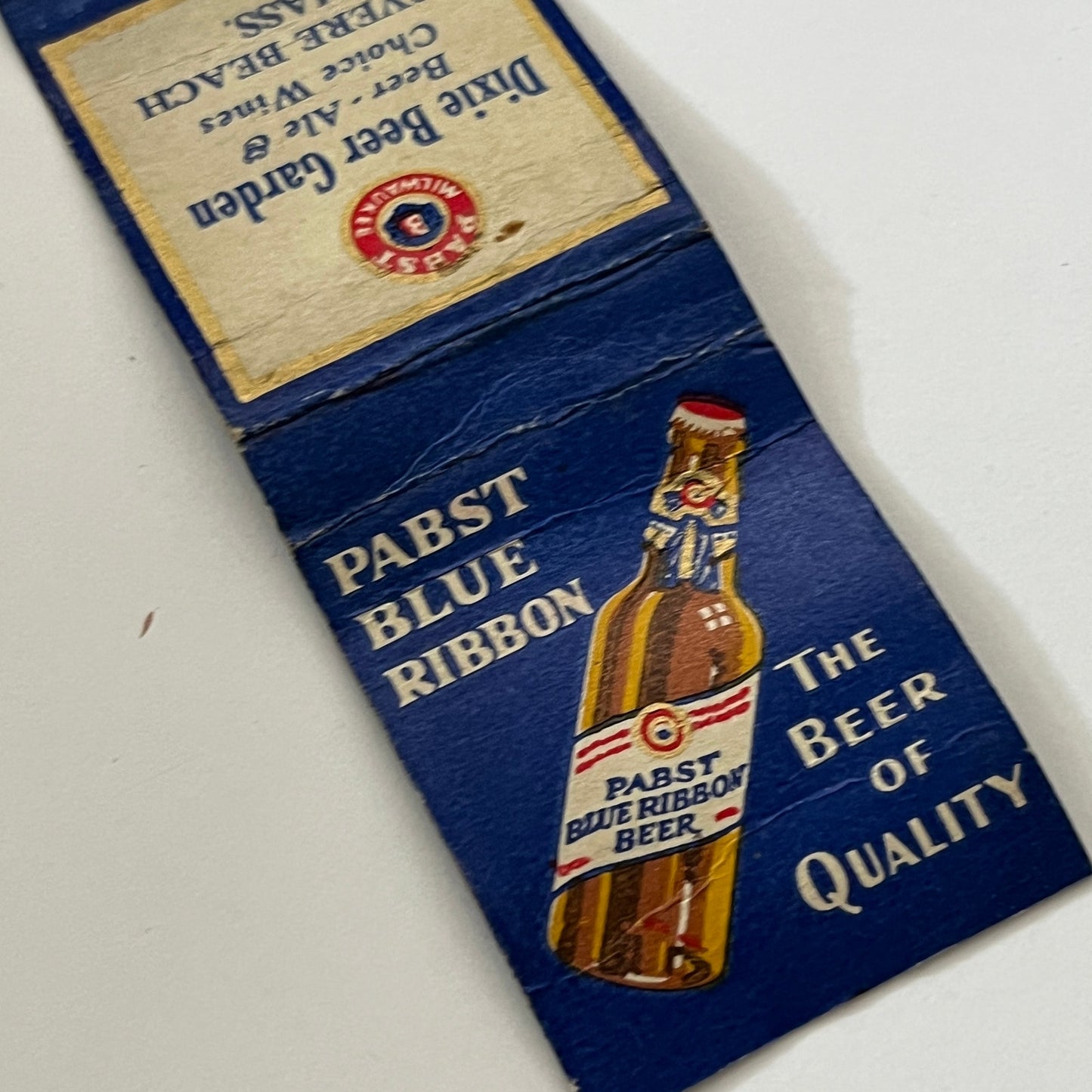 Dixie Beer Garden Revere Beach MA Pabst PBR Vintage Matchbook Cover TB6-MB1-13
