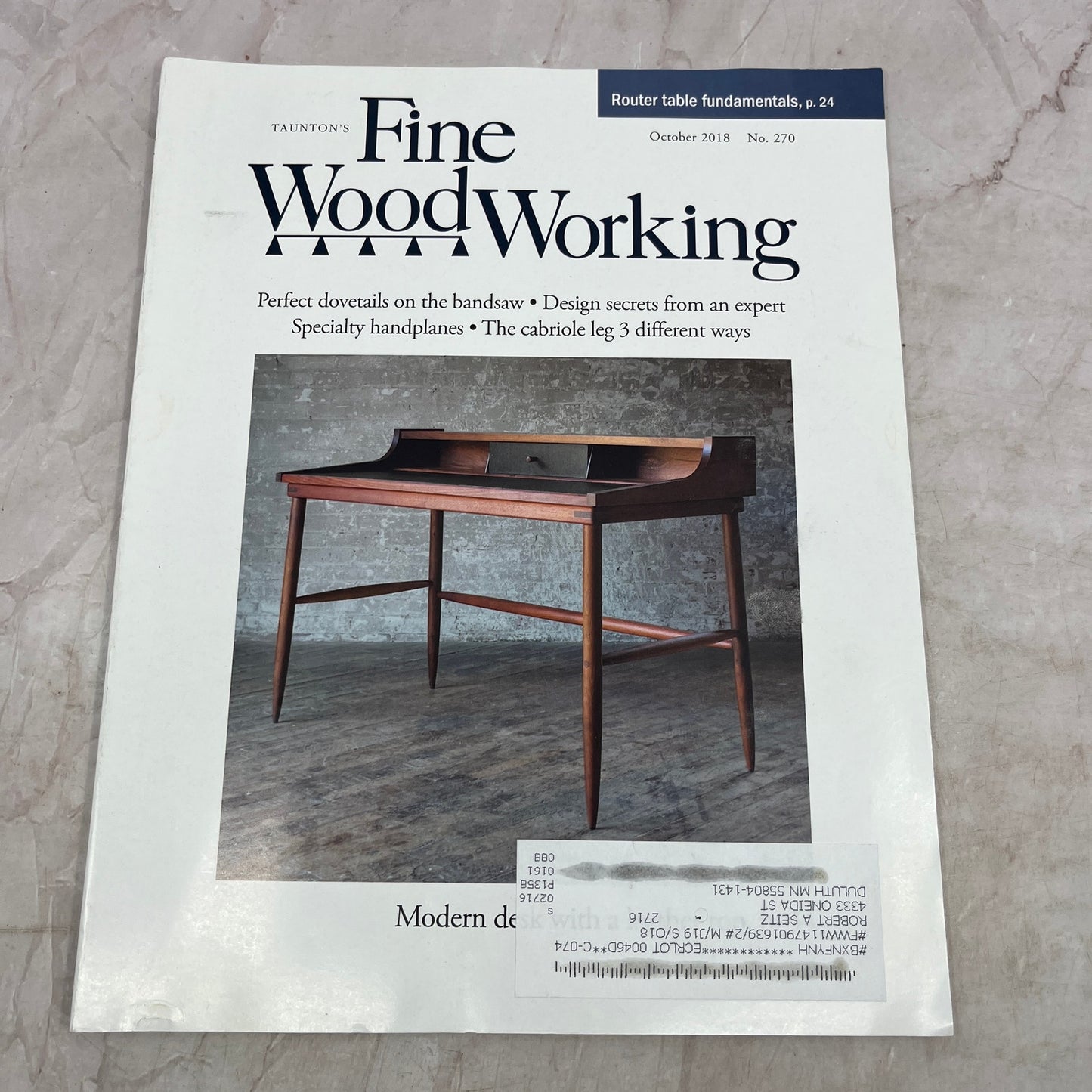 Modern Leather Top Desk - Oct 2018 No 270 - Fine Woodworking Magazine M36