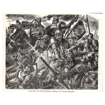Death of Dom Pedro Conrad Ermish 1911 Engraving Print AF5-7