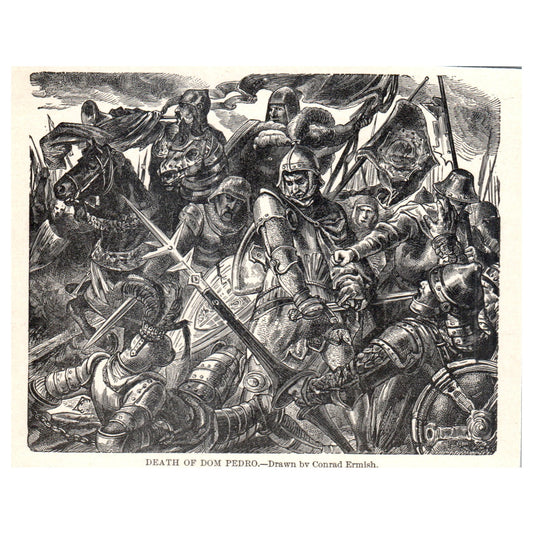 Death of Dom Pedro Conrad Ermish 1911 Engraving Print AF5-7