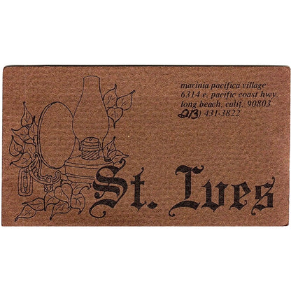 St. Ives Marina Pacifica Village Long Beach CA Vintage Business Card TH2-B1