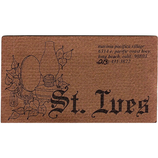 St. Ives Marina Pacifica Village Long Beach CA Vintage Business Card TH2-B1