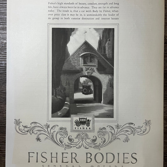 1927 General Motors Body By Fisher Automobiles Vintage Magazine Ad 11x14 V9