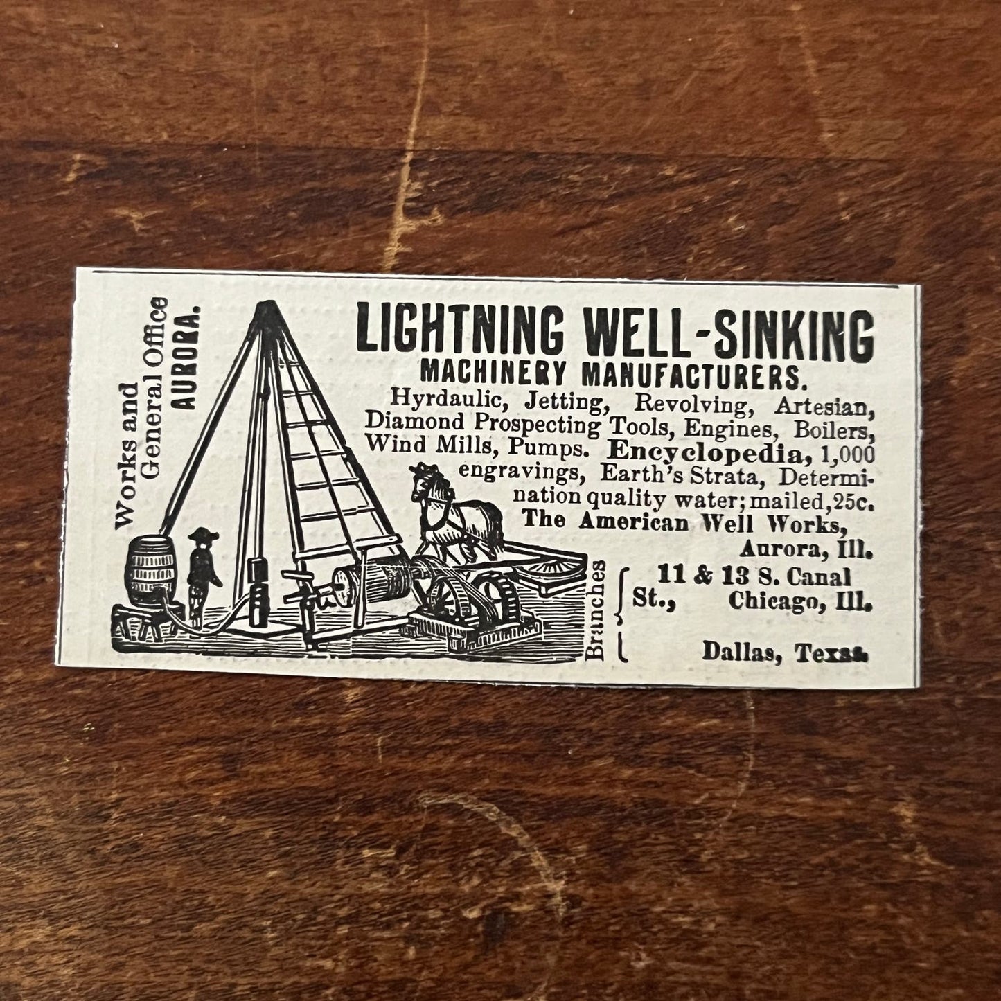 Lightning Well-Sinking Dallas Texas Original Advertisement AD8-P29