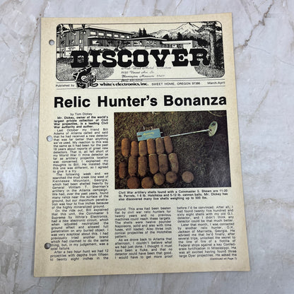 1975 Mar/Apr White's Electronics Discover Newsletter Metal Detector Treasure M19