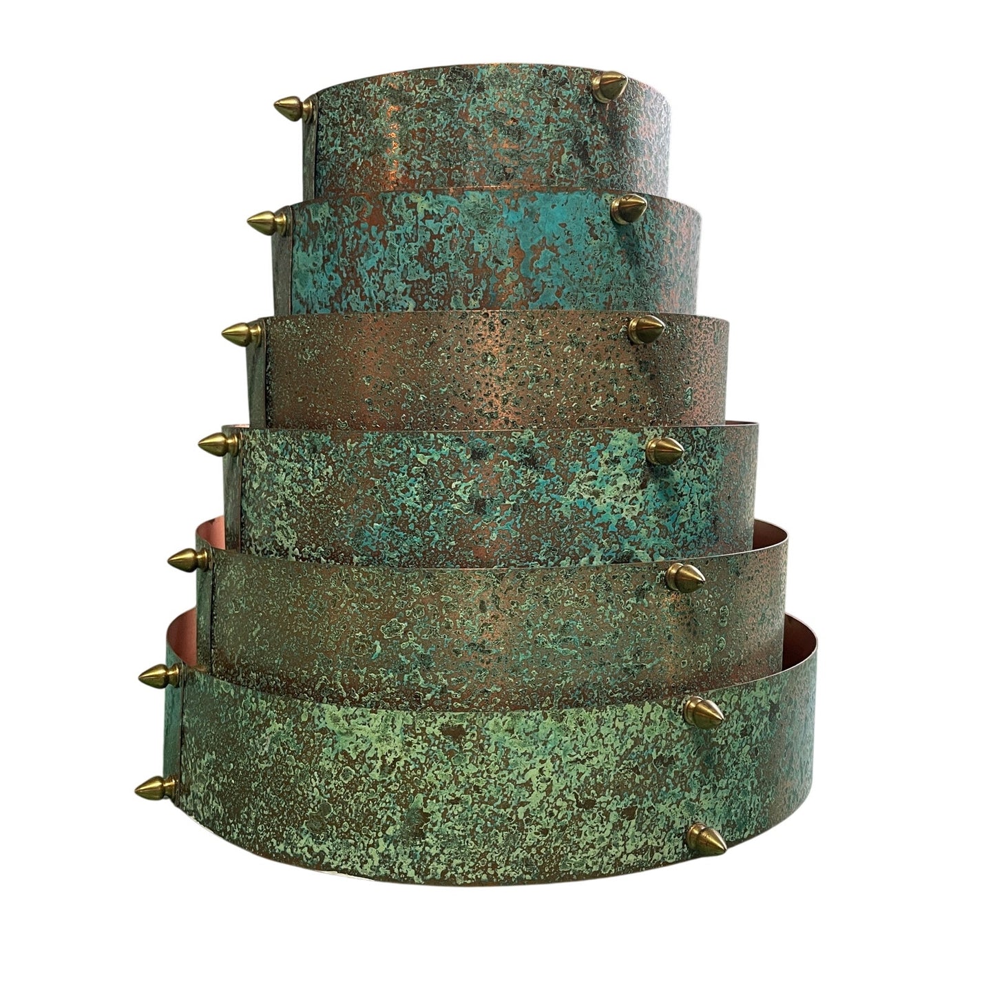 Original Frank Stone Art Hanging Light Fixture Copper Brutalist MCM Signed