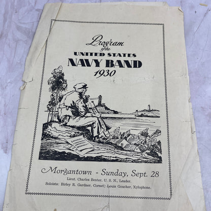 Program of United States Navy Band 1930 Morgantown Bandshell Dedication PA D22