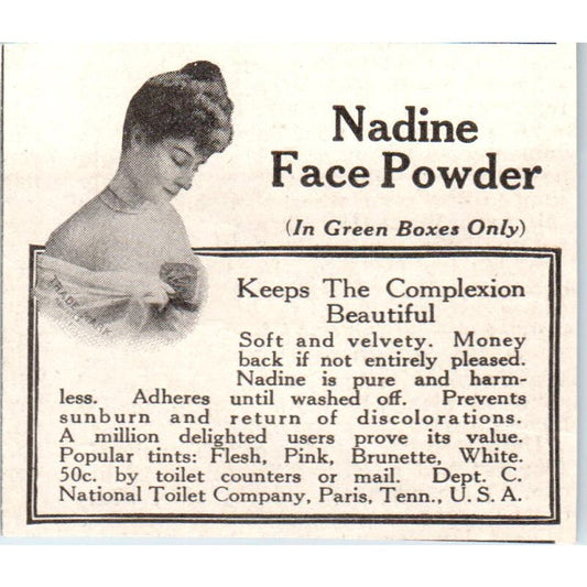 Nadine Face Powder National Toilet Co Paris TN 1918 Magazine Ad AF1-SS1