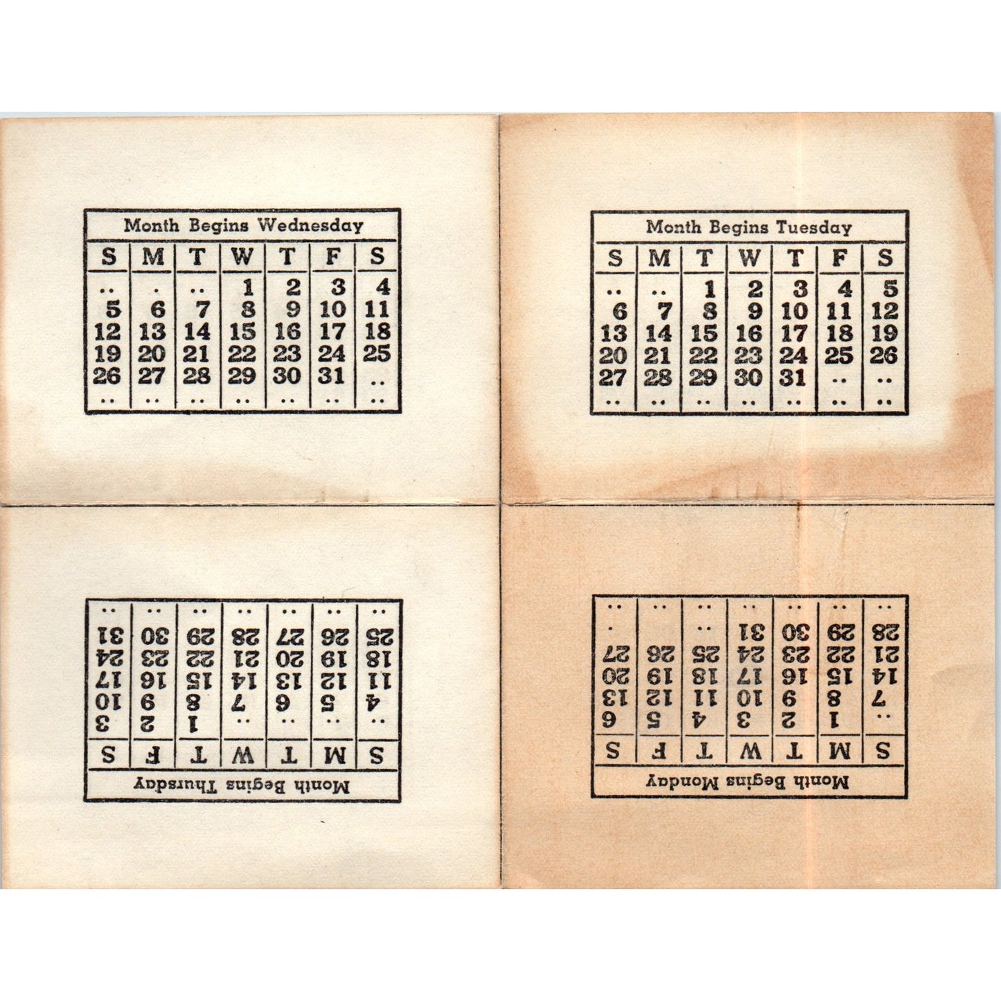 Vintage Perpetual Calendar - Staco Product Paper USA 6x5" D18