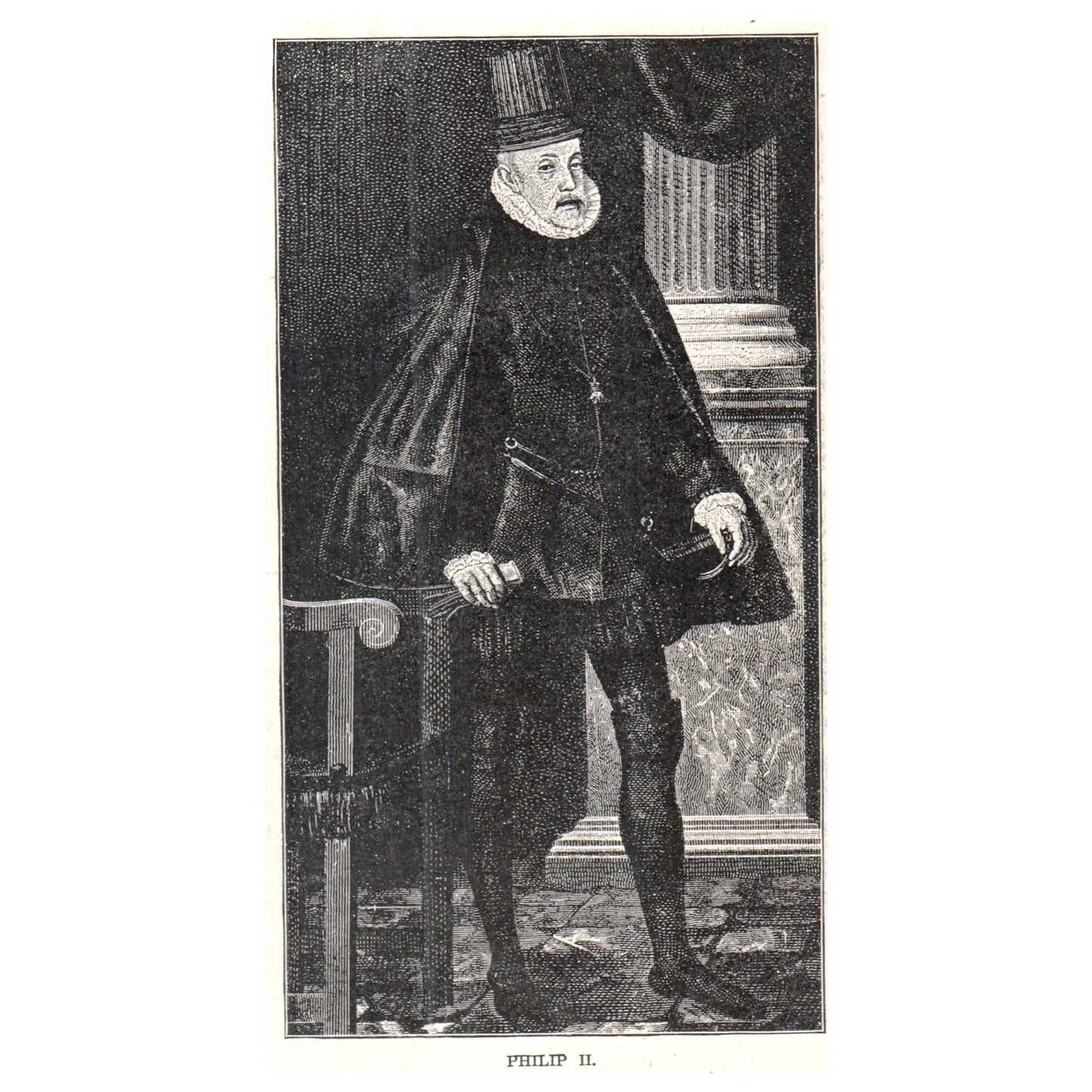 Phillip II 1911 Engraving Print AF5-9