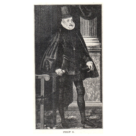 Phillip II 1911 Engraving Print AF5-9