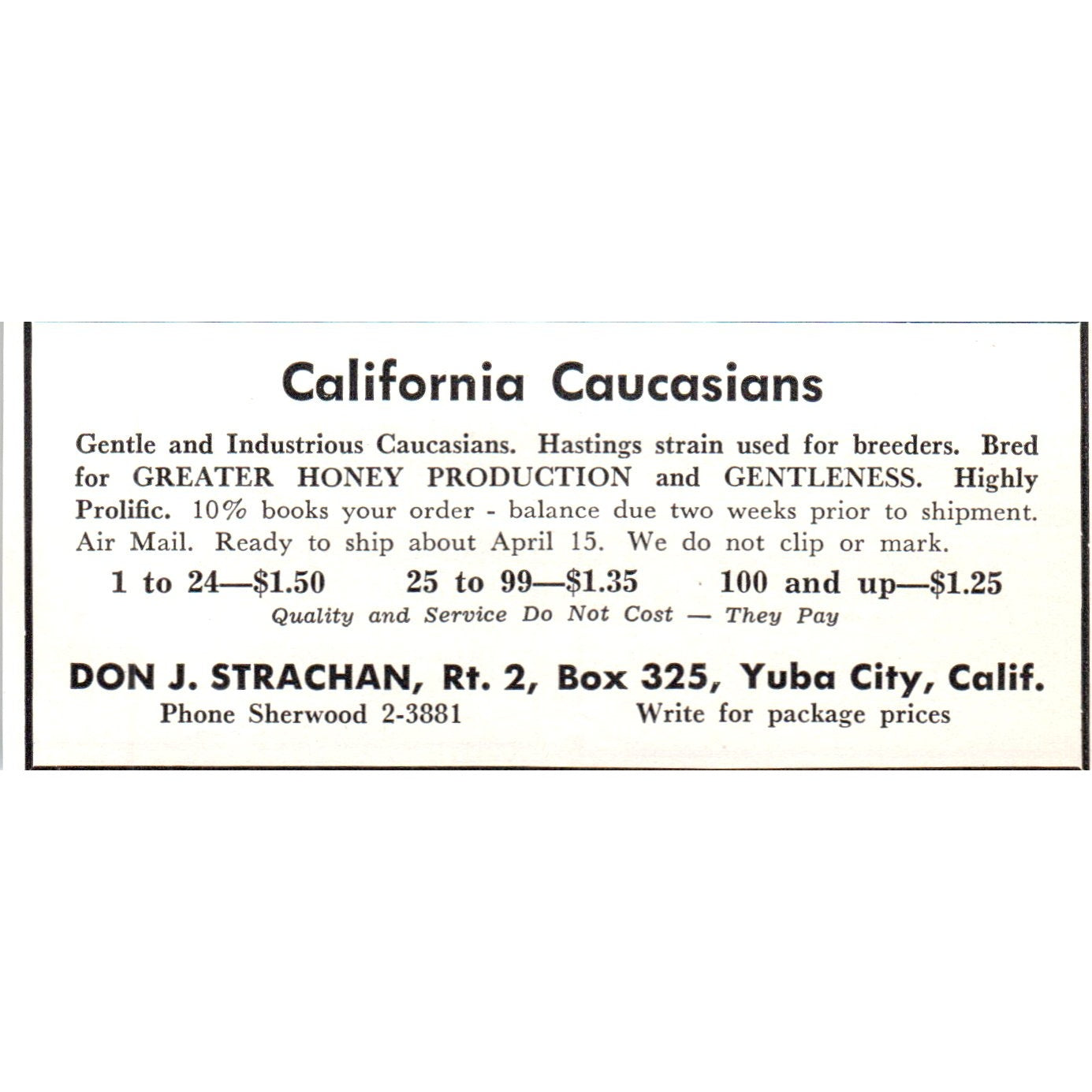 California Caucasians Don J. Strachan Yuba City CA 1961 Magazine Ad AB6-LB