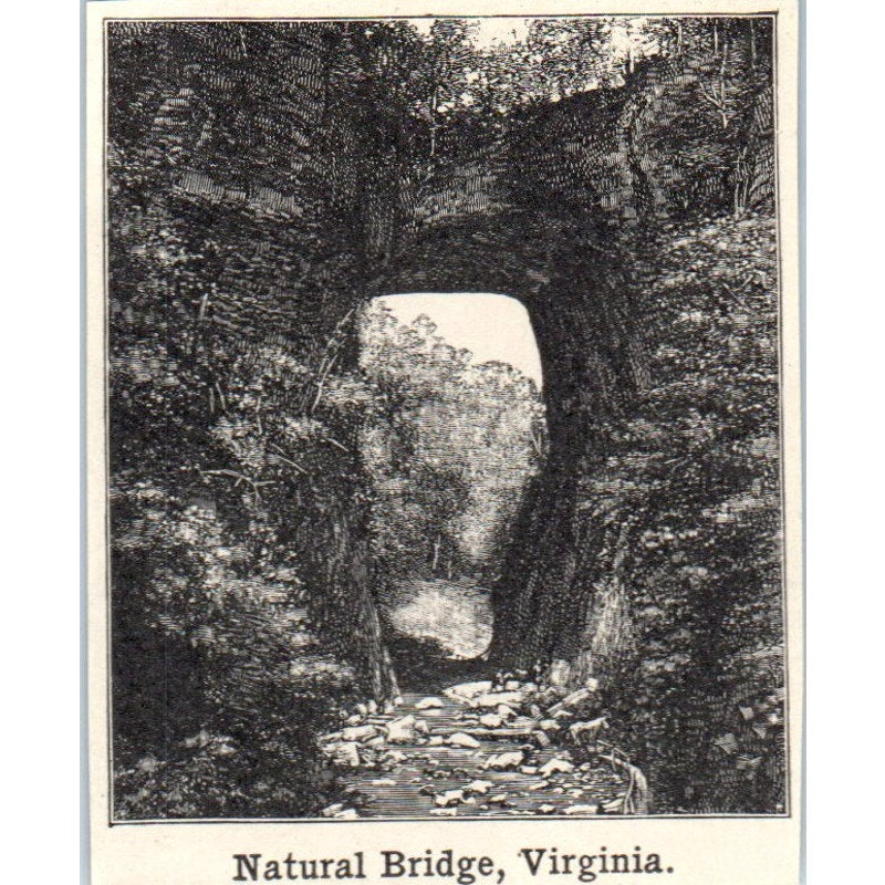 A Natural Bridge in Virginia 1901 Engraving AF2-T8