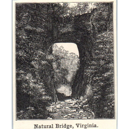 A Natural Bridge in Virginia 1901 Engraving AF2-T8