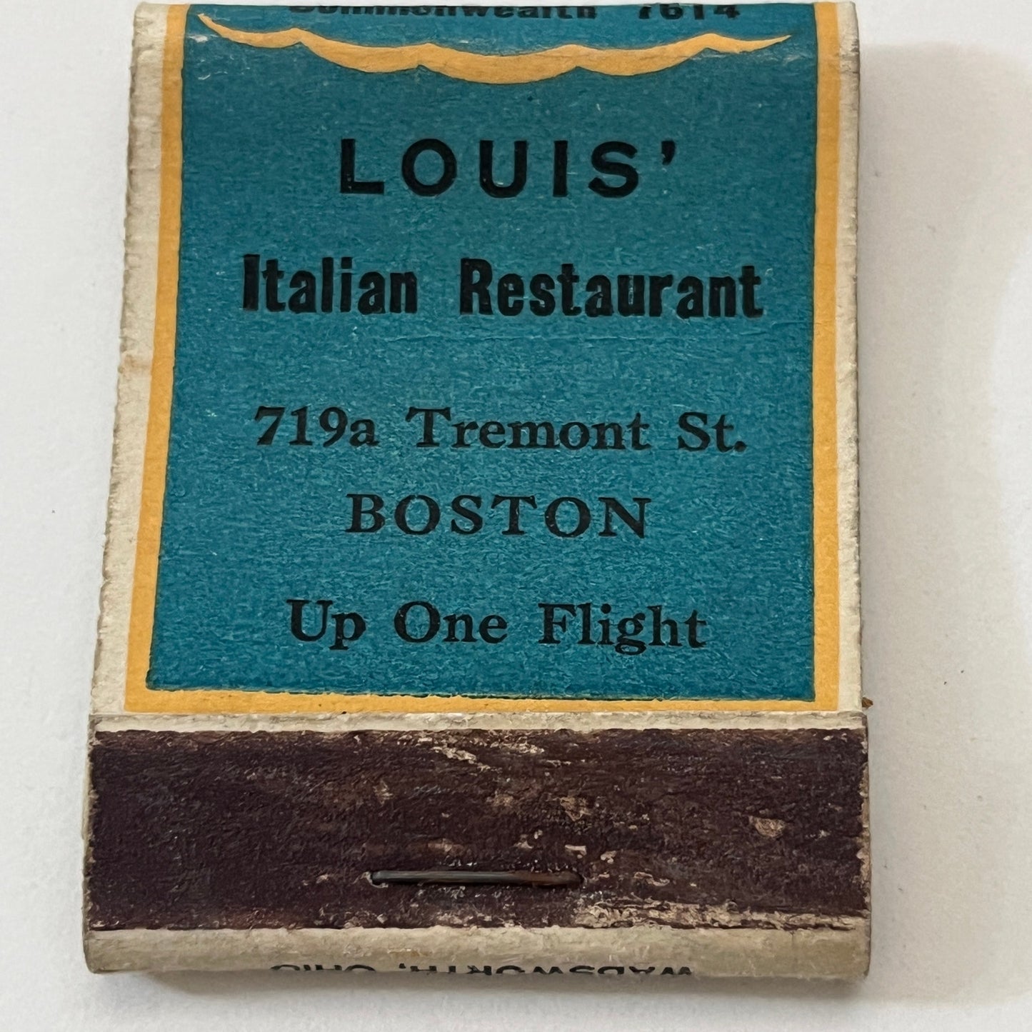 Louis' Italian Restaurant Tremont St Boston Vintage Matchbook Cover TB6-MB1-5