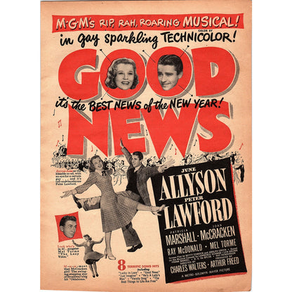 Good News MGM Motion Picture June Allyson Peter Lawford 1948 Ad AF8-1