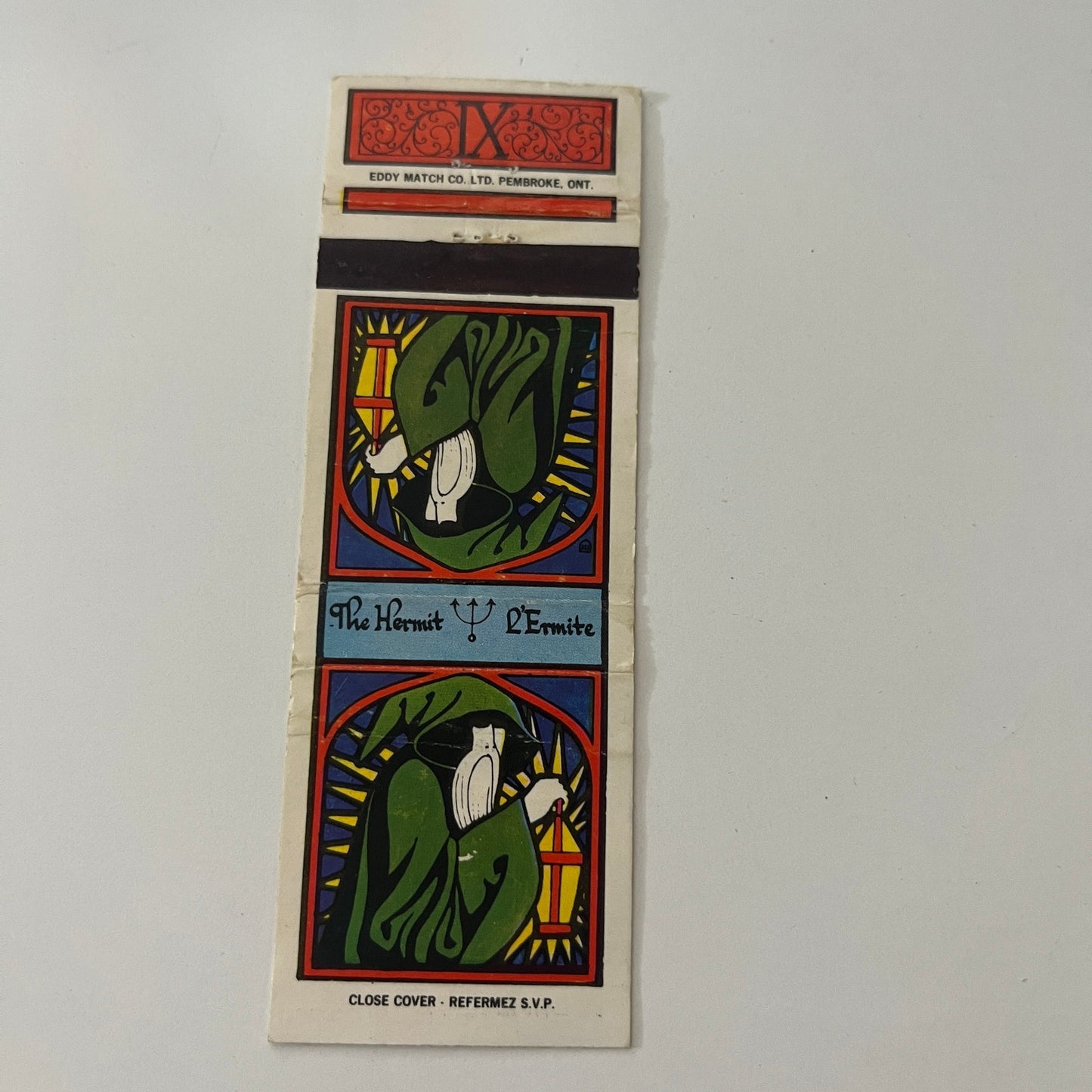 The Hermit - L'Ermite - Eddy Match Tarot Card Vintage Matchbook Cover MB37-2