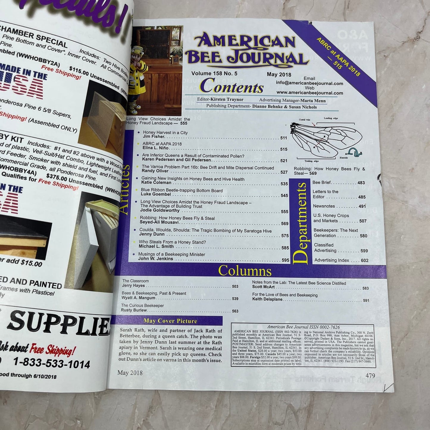 2018 May American Bee Journal Magazine Bees Beekeeping Honey M8