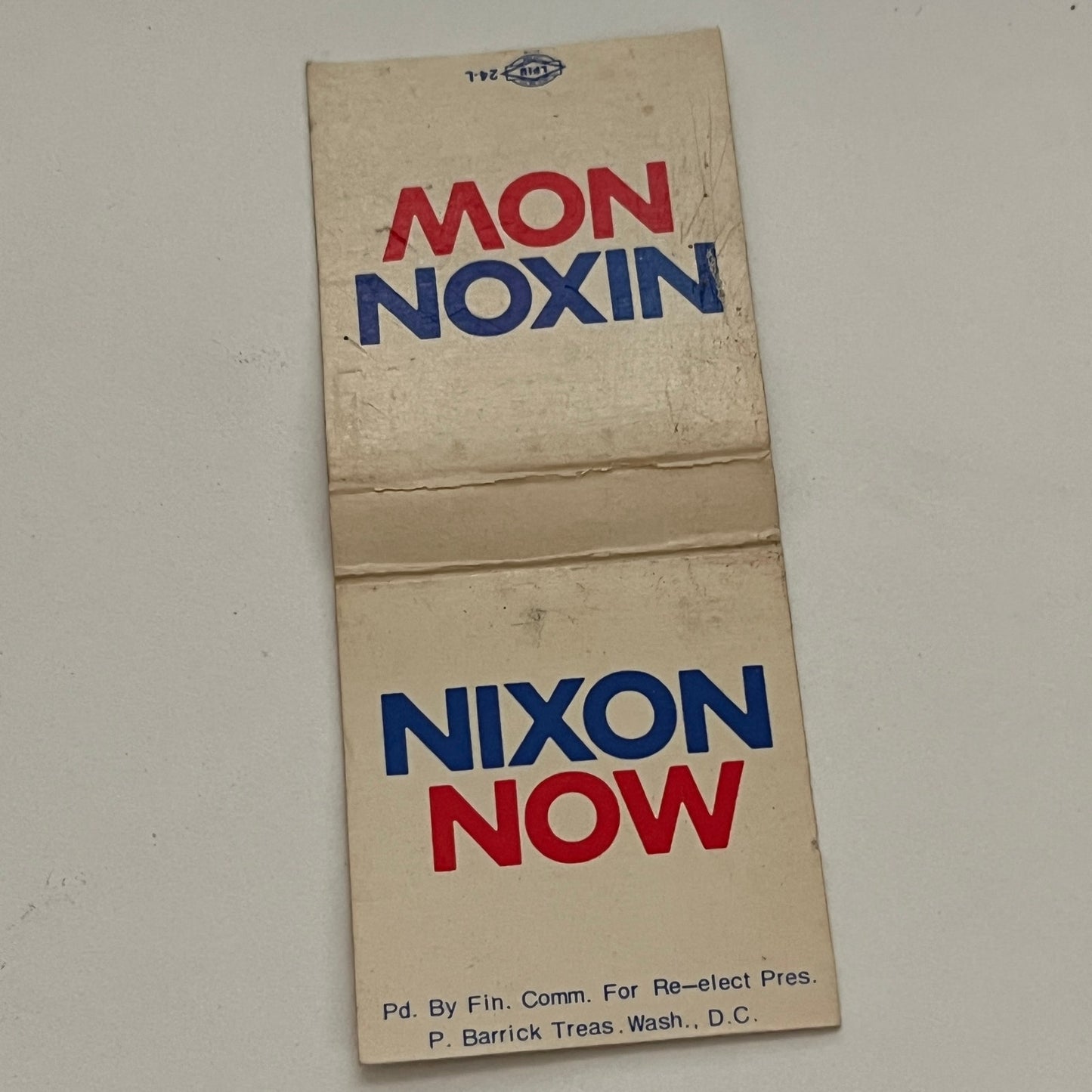 Nixon Now Re-Election Putting Heat on Organized Crime Matchbook TB6-MB2-14