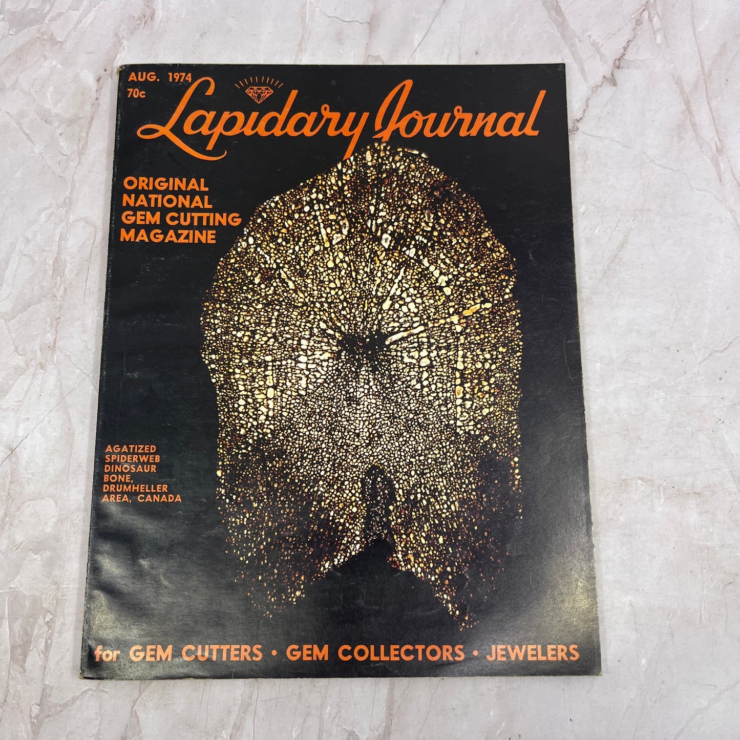 Agatized Spiderweb Dinosaur Bone Drumheller Canada Lapidary Journal Aug 1974 M23