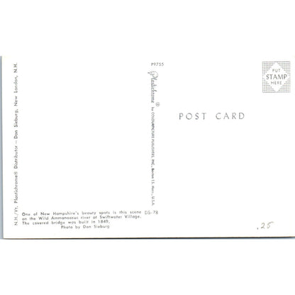 Ammonoosuc River Swiftwater Village NH Covered Bridge Postcard PC4