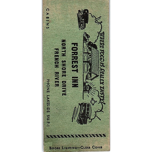 Forrest Inn North Shore Drive French River Vintage Matchbook Cover SC7-Y8