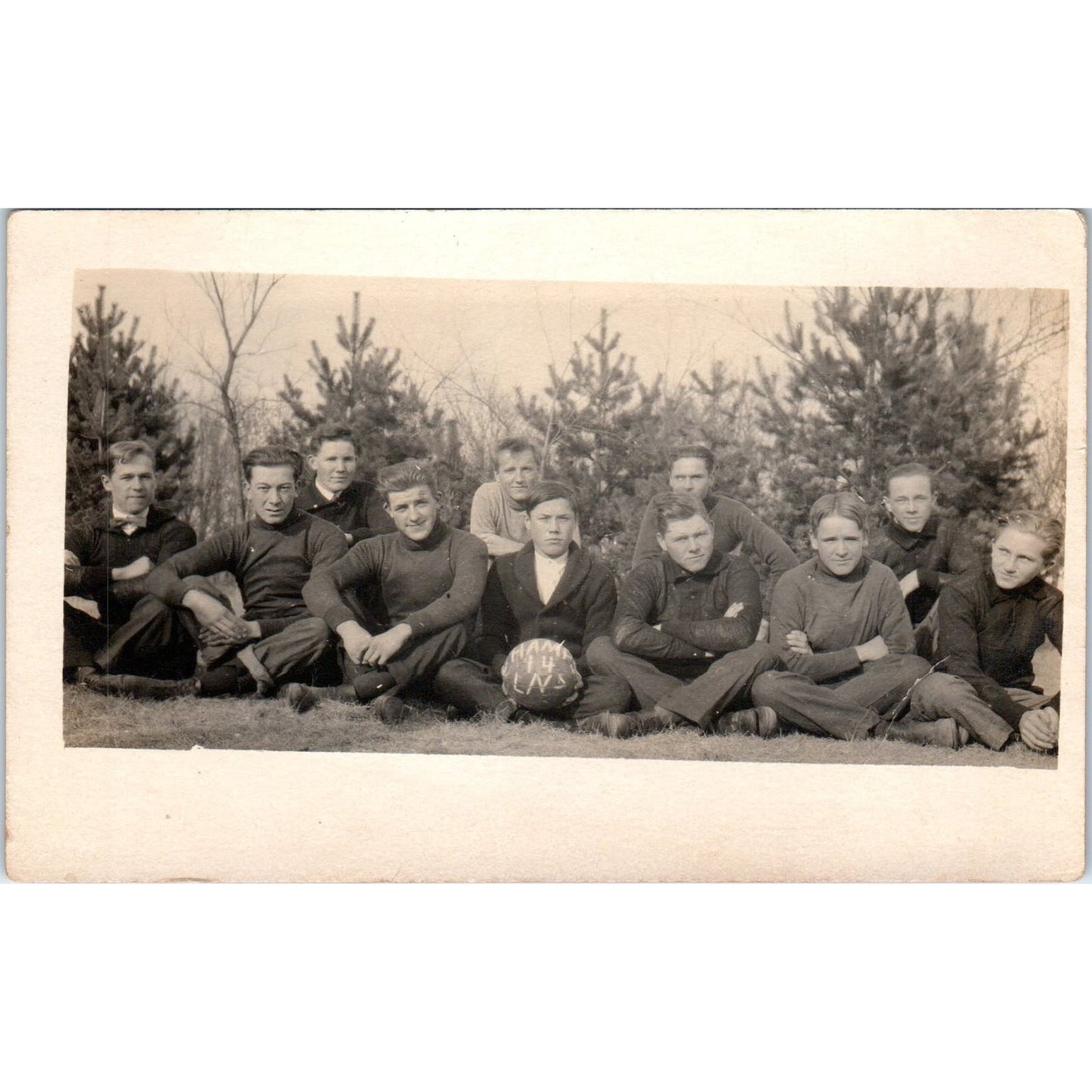 1914 Basketball Team Photo Nils B. Nelson Wood Lake MN c1910 RPPC Postcard AB9