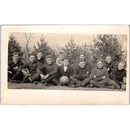 1914 Basketball Team Photo Nils B. Nelson Wood Lake MN c1910 RPPC Postcard AB9