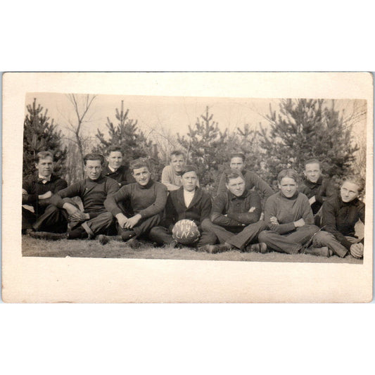 1914 Basketball Team Photo Nils B. Nelson Wood Lake MN c1910 RPPC Postcard AB9