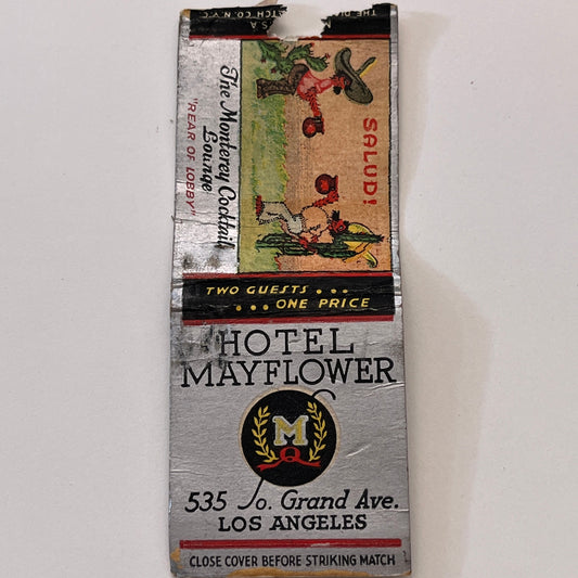 Hotel Mayflower Los Angeles Monterey Cocktail Lounge Matchbook Cover TB8-MB3-9