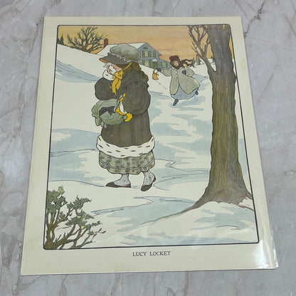 Lucy Locket Mother Goose Nursery Rhyme Vintage Print Blanche Fisher Wright FL6-9
