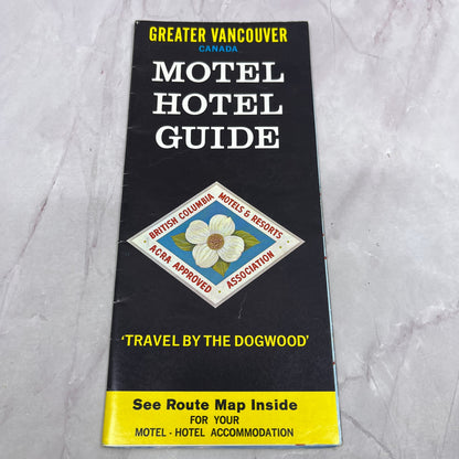 1968 Greater Vancouver Canada Motel Hotel Guide Travel Fold Out Map TH2-MP1