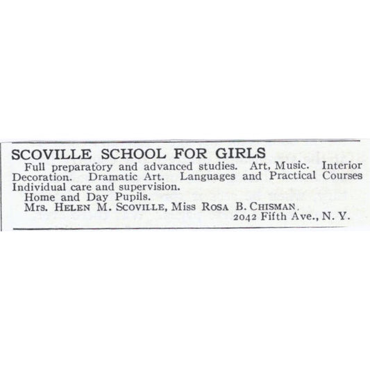 Helen M. Scoville School for Girls c1918 Original Magazine Advertisement AE5-SA3