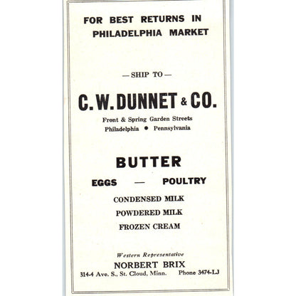 C.W. Dunnet & Co Norbert Brix St. Cloud, Minnesota Chemical Co 1953 Ad AE9-DC1