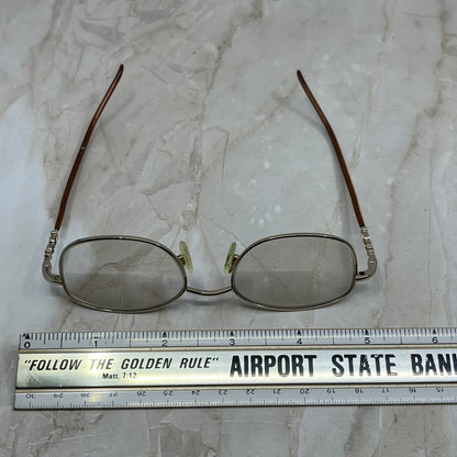 Gold Tone Oval Sunglasses Eyeglasses Frames TE9-G6-9