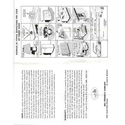 Vtg Hit Parade No 444 Transistor Printed Circuit Radio Instructions Fold Out AE6