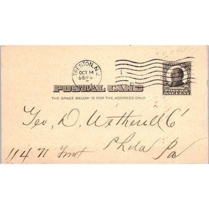 1907 Charles Shick Wheelwright Blacksmith Trenton NJ Postal Mailing Card PE6