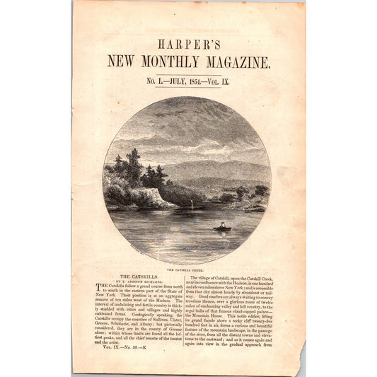 The Catskills by T. Addison Richards - 7 Pages 1854 Article I19