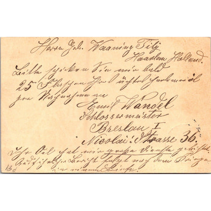 Waaning Tilly Haarlem Wandel Breslan 1915 German Reich Postcard P5-11
