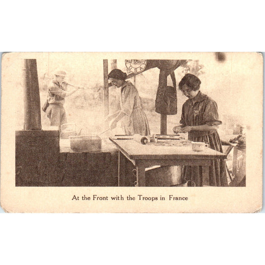 WWI Women At The Front With Troops in France Overseas Vintage Postcard PD9
