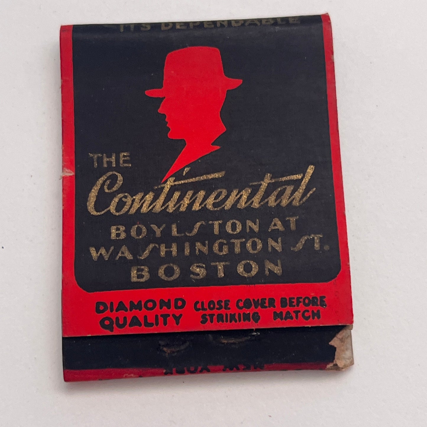 The Continental Boylston at Washington St Boston Vtg Matchbook Cover TB8-MB-7