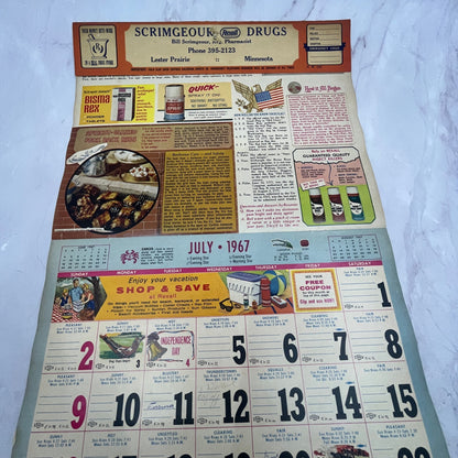 1967 Bill Scrimgeour Rexall Drugs Calendar Lester Prairie MN V23