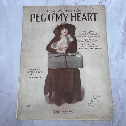 Peg O' My Heart Laurette Taylor Alfred Bryan 1913 Sheet Music V15