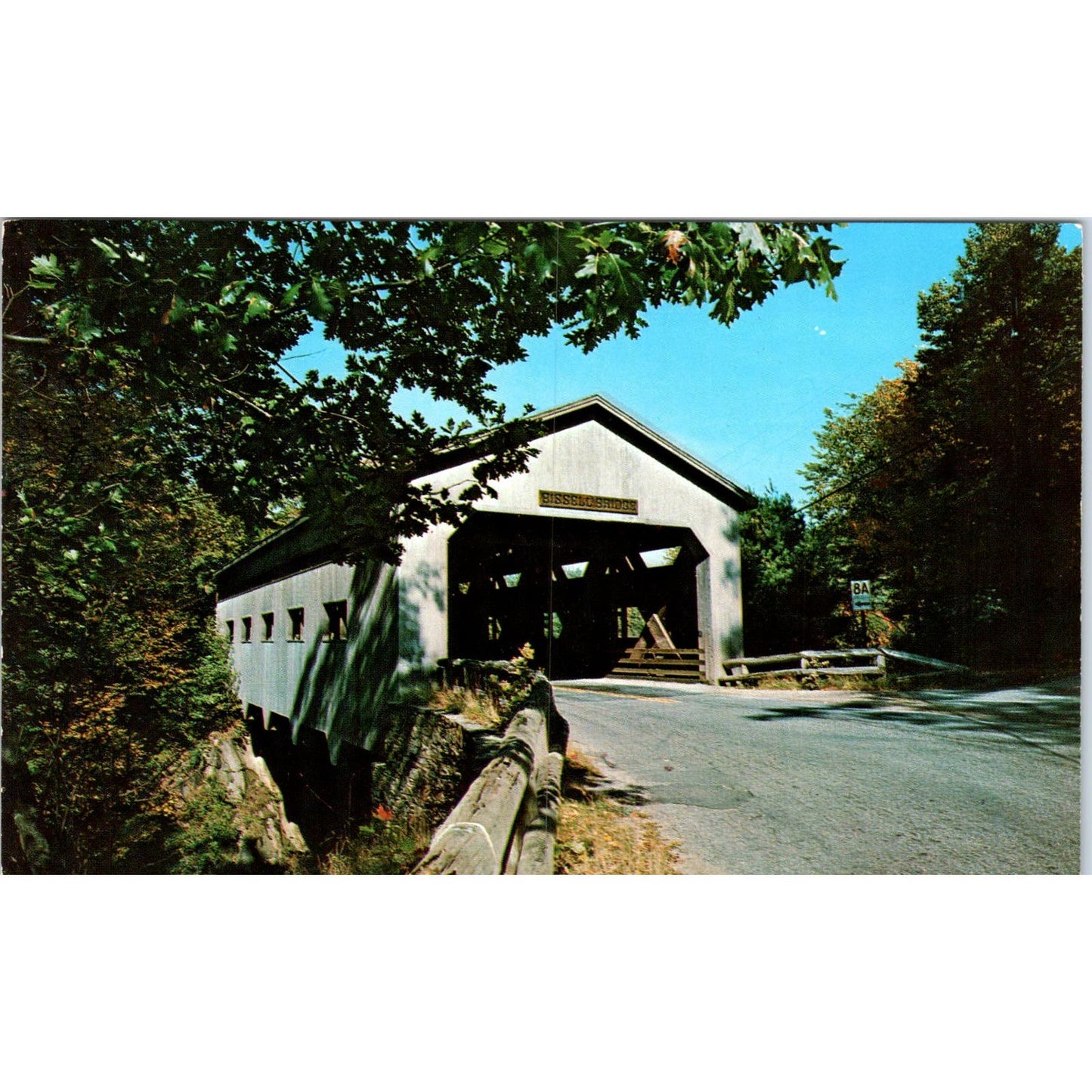 Mohawk Trail Bridge Charlemont Center MA Vintage Covered Bridge Postcard PC13